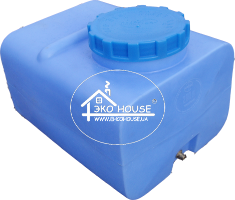 пластиковая емкость для питьевой воды и душа квадратная 100 литров код 101